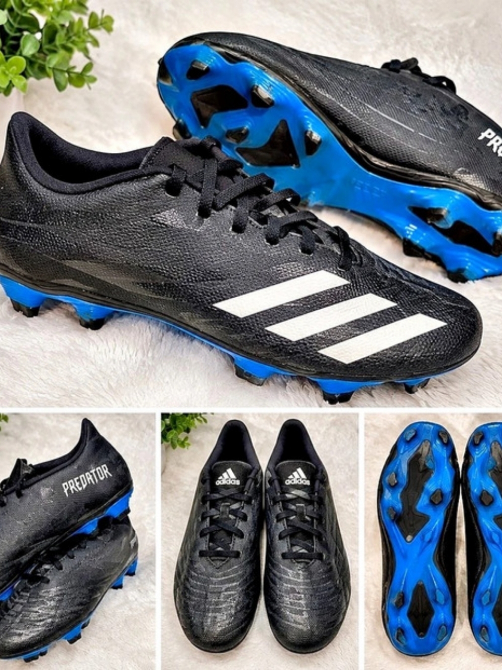 adidas Predator Edge.4 FxG Black & Blue Soccer Cleats
